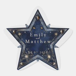 Starry Night Romance Wedding Stern-Aufkleber