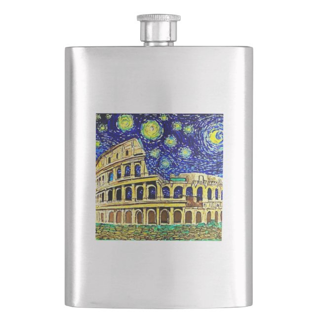Starry Night Rome Italien Flachmann (Vorderseite)