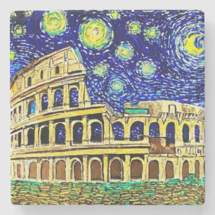 Starry Night Rome Italien Steinuntersetzer