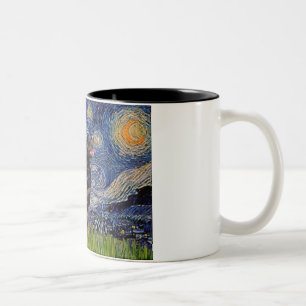 Starry Night - Rottweiler (#6) Zweifarbige Tasse