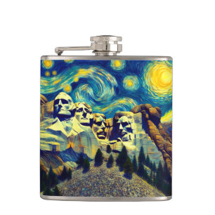 Starry Night Rushmore South Dakota Flachmann