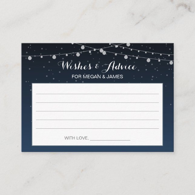 Starry Night Rustic Wedding Advice Card Begleitkarte (Vorderseite)