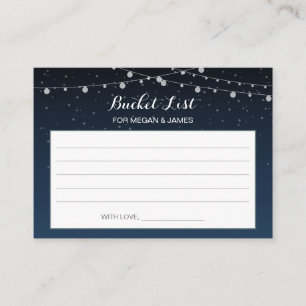 Starry Night Rustic Wedding Bucket List Ideen Kart Begleitkarte
