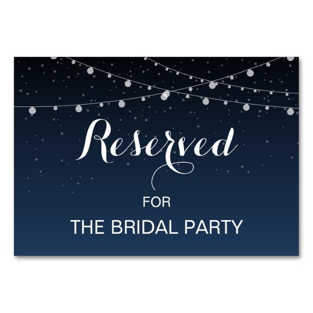 Starry Night Rustic Wedding Reserviert Table Sign Tischnummer (Vorderseite)