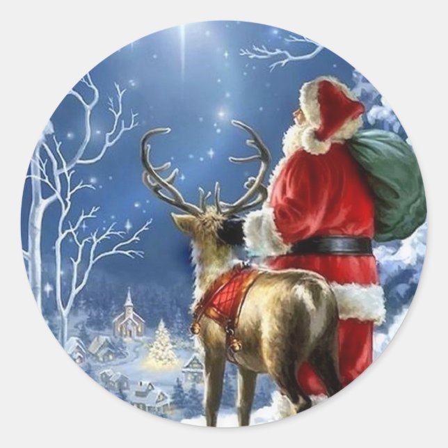 Starry Night Santa Sticker (Vorderseite)