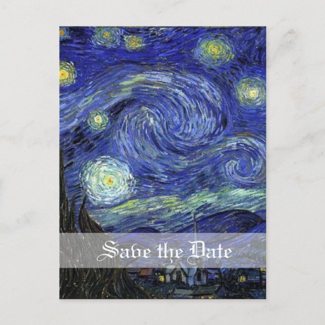 Starry Night, Save the Date Ankündigungspostkarte (Vorderseite)