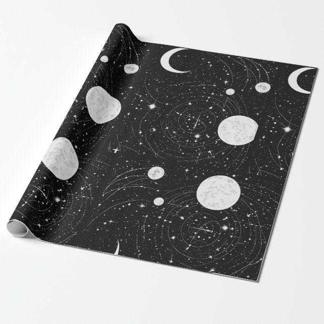 Starry Night Serenity: Chand Tare Sitare Nightwear Geschenkpapier (Ungerollt)