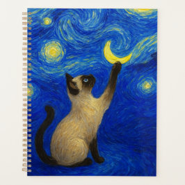 Starry Night Siamese Cat Moon Planer