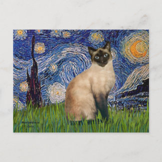 Starry Night - Siegel Point Siamese cat Postkarte