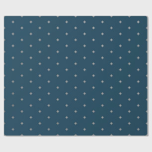Starry Night Silver Stars blaues Wrapping Paper Geschenkpapier