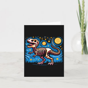 Starry Night Skeleton Dinosaurier T Rex Boys Kids Karte