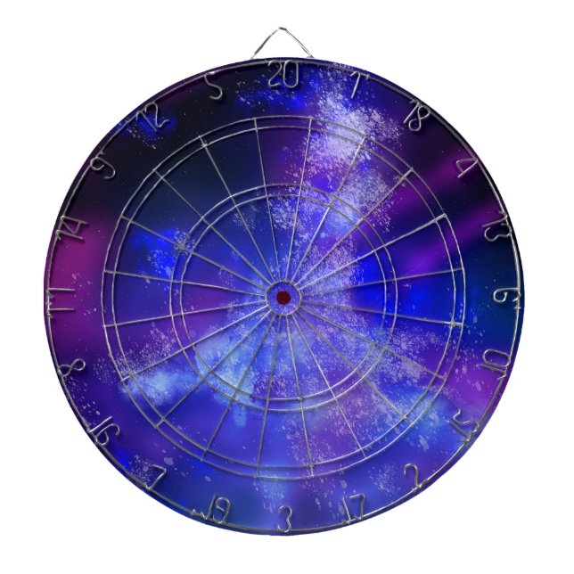 Starry Night Sky Blue Sapphire Dartboard Dartscheibe (vorne)