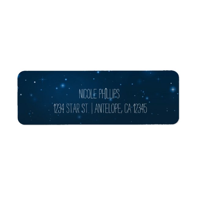 Starry Night Sky Blue Stars Hochzeitsplatten (Vorne)