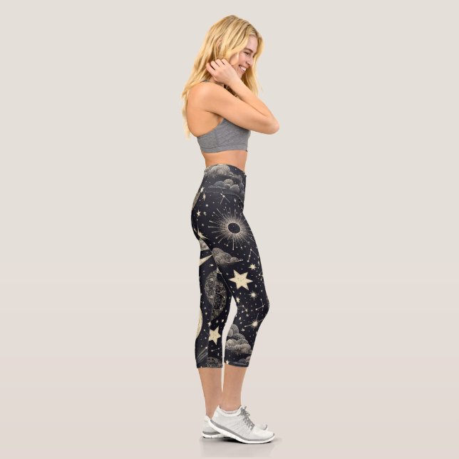 Starry Night Sky Capri Leggings (Rechts)