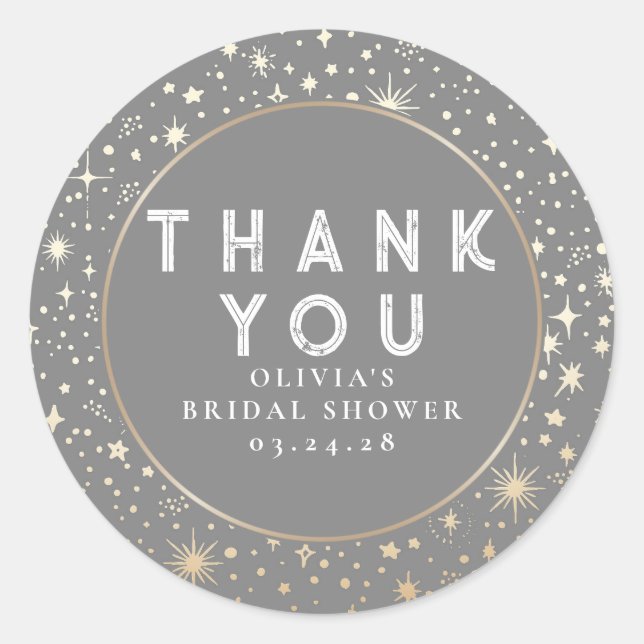 Starry Night Sky Celestial Vielen Dank Runder Aufkleber (Vorderseite)