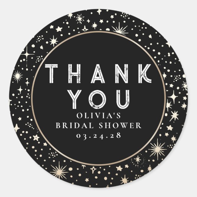 Starry Night Sky Celestial Vielen Dank Runder Aufkleber (Vorderseite)