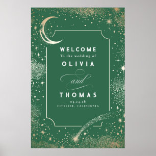Starry Night Sky Celestial Wedding Welcome Sign Poster
