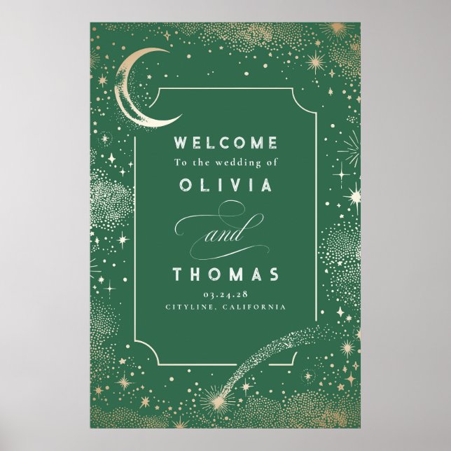Starry Night Sky Celestial Wedding Welcome Sign Poster (Vorne)