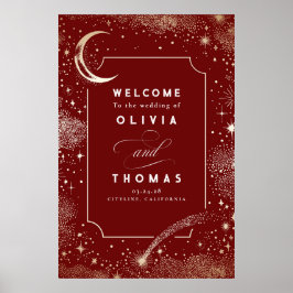 Starry Night Sky Celestial Wedding Welcome Sign Poster