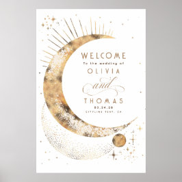 Starry Night Sky Celestial Wedding Welcome Sign Poster