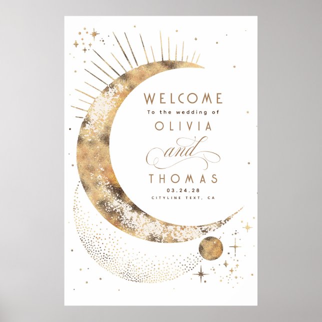Starry Night Sky Celestial Wedding Welcome Sign Poster (Vorne)