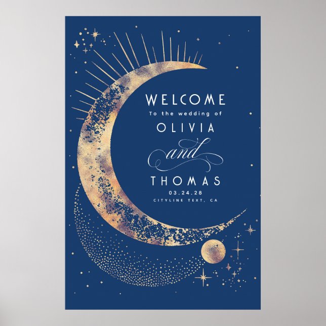 Starry Night Sky Celestial Wedding Welcome Sign Poster (Vorne)
