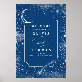 Starry Night Sky Celestial Wedding Welcome Sign Poster