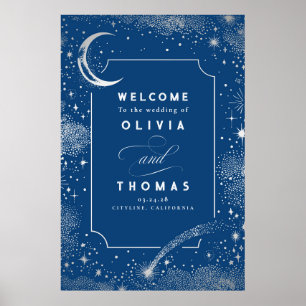 Starry Night Sky Celestial Wedding Welcome Sign Poster