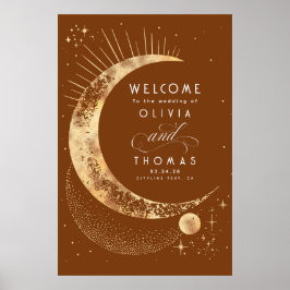 Starry Night Sky Celestial Wedding Welcome Sign Poster