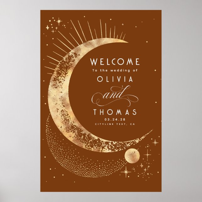 Starry Night Sky Celestial Wedding Welcome Sign Poster (Vorne)