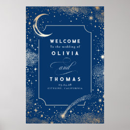 Starry Night Sky Celestial Wedding Welcome Sign Poster
