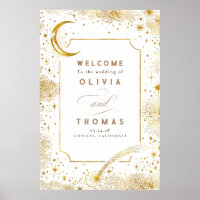 Starry Night Sky Celestial Wedding Welcome Sign