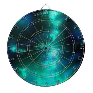 Starry Night Sky Emerald Green Dartboard Dartscheibe