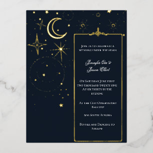 Starry Night Sky Frame Foil Einladung zur Hochzeit