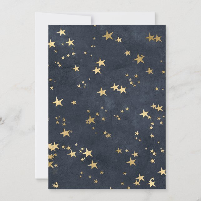 Starry Night Sky Golden Stars Astrologie Lover Einladung (Vorderseite)