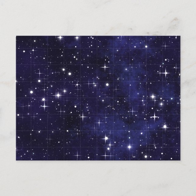 Starry Night Sky Grid Postkarte (Vorderseite)