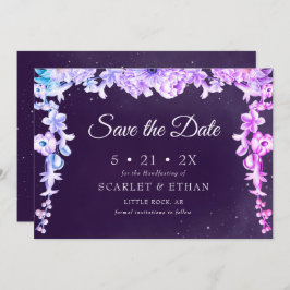 Starry Night Sky Lila Floral Handfasts Save The Date