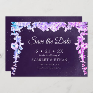 Starry Night Sky Lila Floral Handfasts Save The Date
