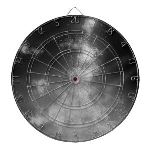 Starry Night Sky Monochrome Grau Dartboard Dartscheibe