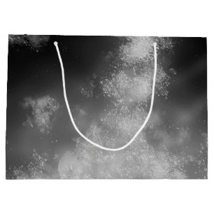 Starry Night Sky Monochrome Graue Geburtstagsgesch Große Geschenktüte
