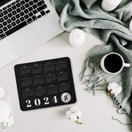 Starry Night Sky Moon Mit Monogramm 2024 Kalender Mousepad