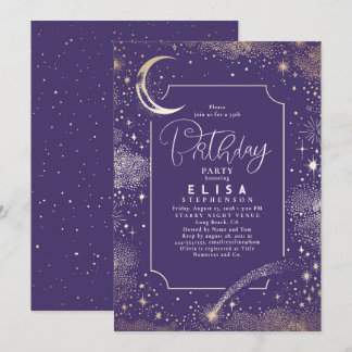 Starry Night Sky Moon Mystical Celestiday Einladung
