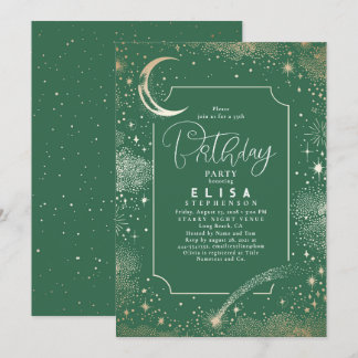 Starry Night Sky Moon Mystical Celestiday Einladung