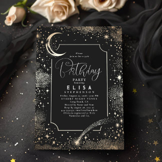 Starry Night Sky Moon Mystical Celestiday Einladung