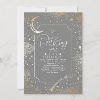 Starry Night Sky Moon Mystical Celestiday Einladung
