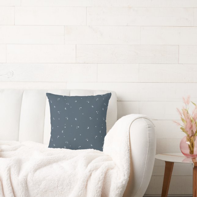 Starry Night Sky Moon & Stars Throw Kissen (Liege)