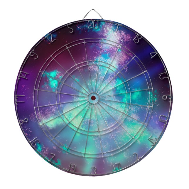 Starry Night Sky Neon Lights Dartboard Dartscheibe (vorne)