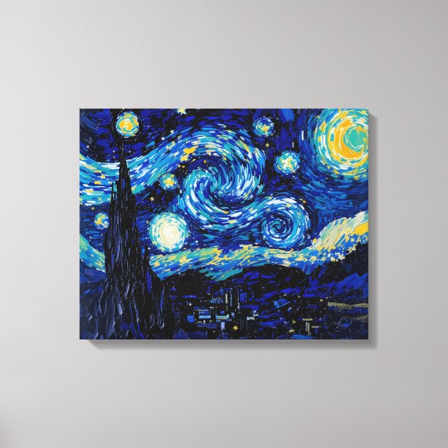 Starry Night Sky Premium Wrapper Canvas Wall Art Leinwanddruck (Vorderseite)