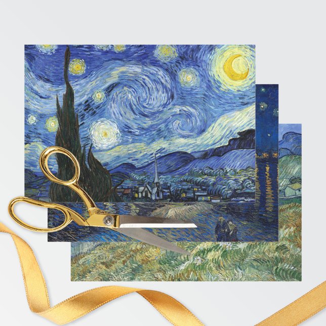 Starry Night Sky Vincent van Gogh Geschenkpapier Set (Von Creator hochgeladen)
