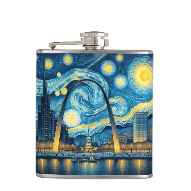 Starry Night St. Louis Missouri Flachmann (Vorderseite)